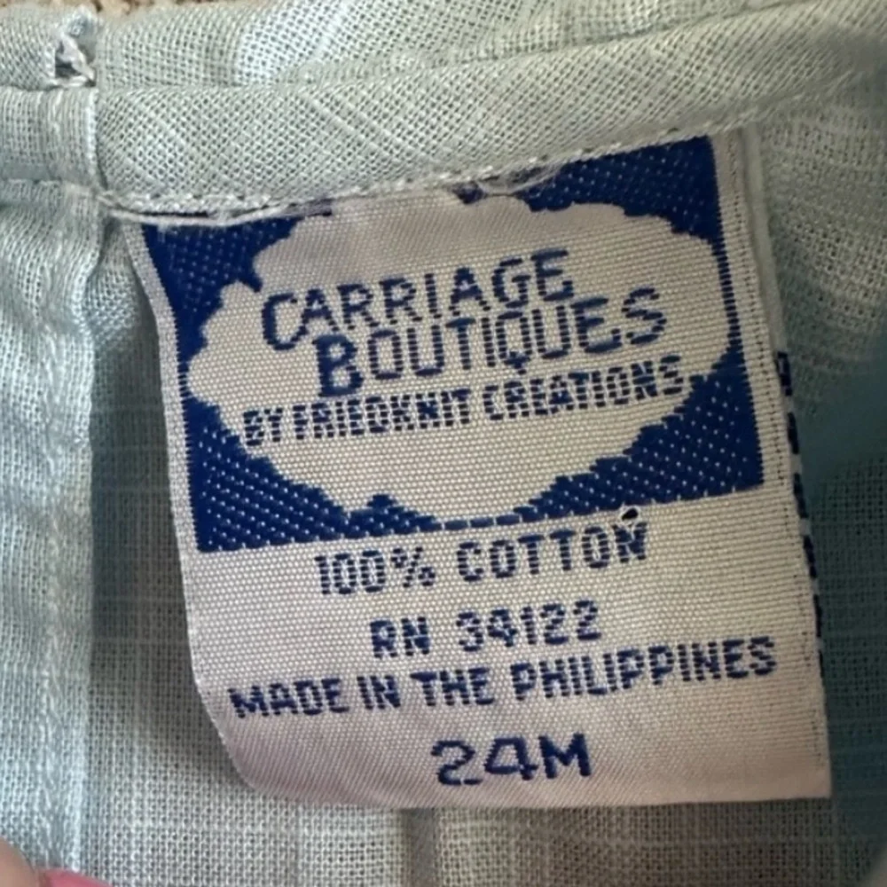 Carriage boutique vintage smocked collard dress size 24mo - Picture 7 of 10